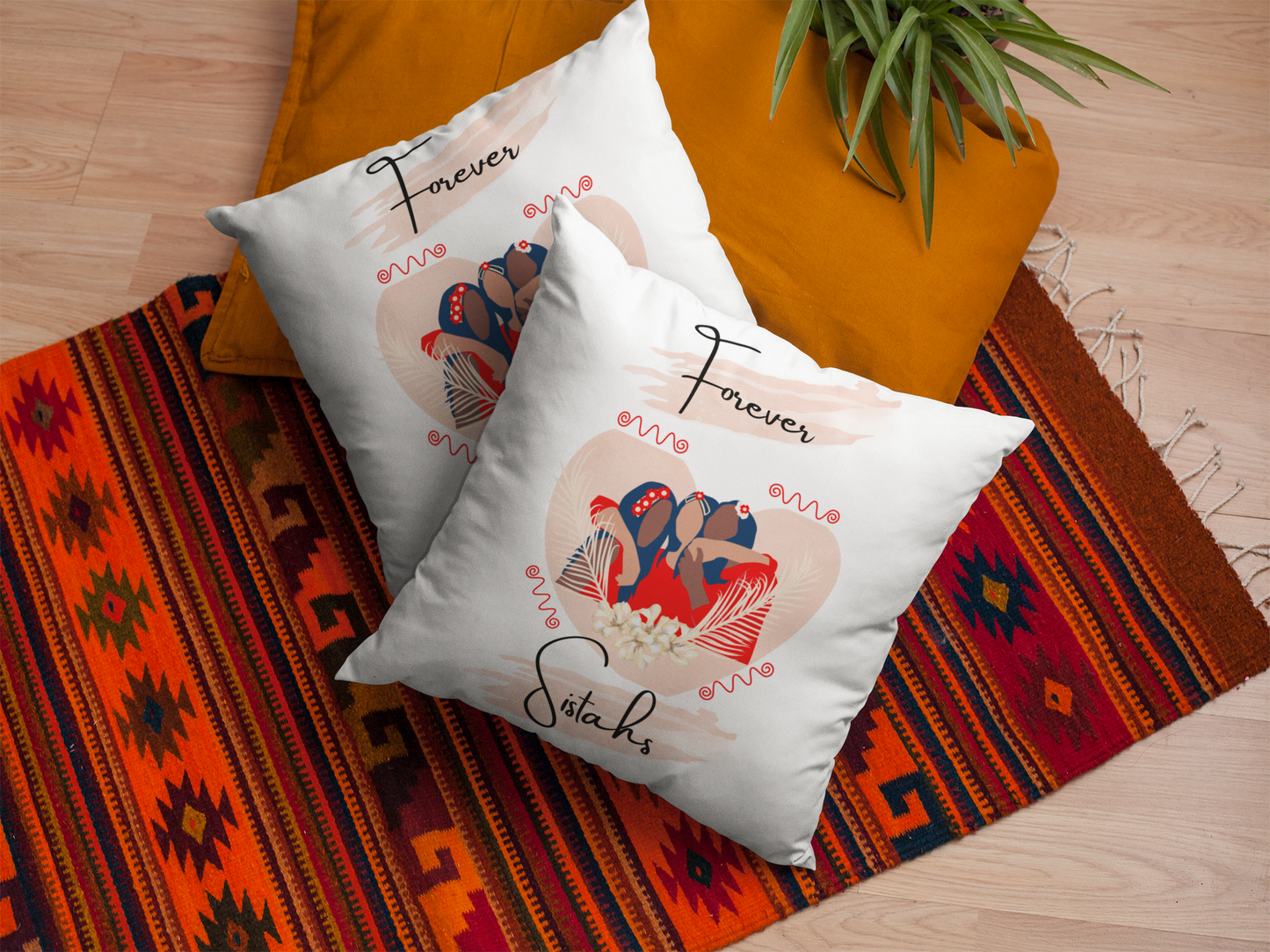 Forever Sistahs Square Pillow