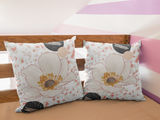 Peach Flower Abstract Square Pillow